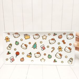 Hello Kitty Ceramic Christmas Rectangular Serving Tray Platter Plate